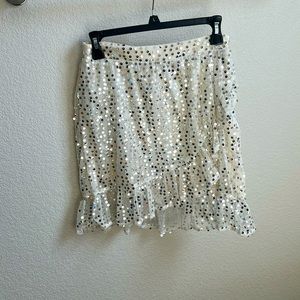 Lauren Conrad sequined ivory skirt